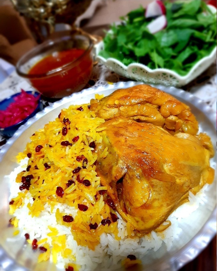 زرشک پلو با مرغ